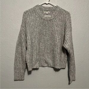 American Eagle Womens Pullover Sweater Long Sleeve Crew Neck Gray Size Small